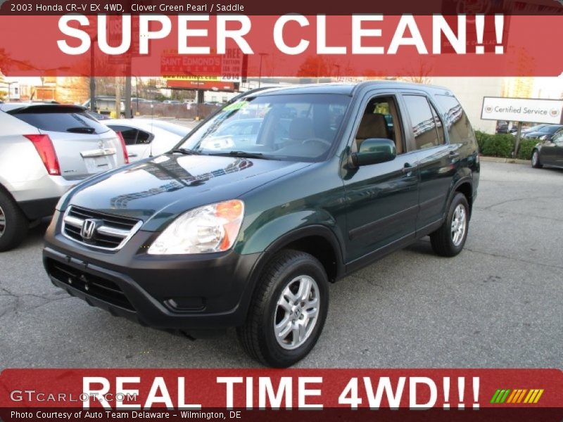 Clover Green Pearl / Saddle 2003 Honda CR-V EX 4WD
