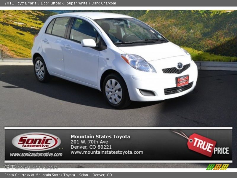 Super White / Dark Charcoal 2011 Toyota Yaris 5 Door Liftback