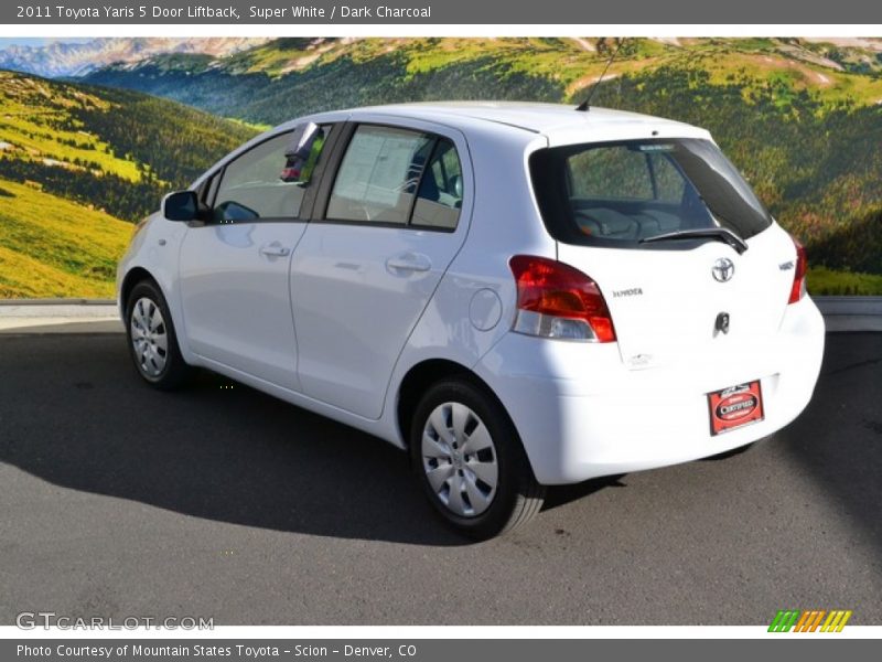 Super White / Dark Charcoal 2011 Toyota Yaris 5 Door Liftback