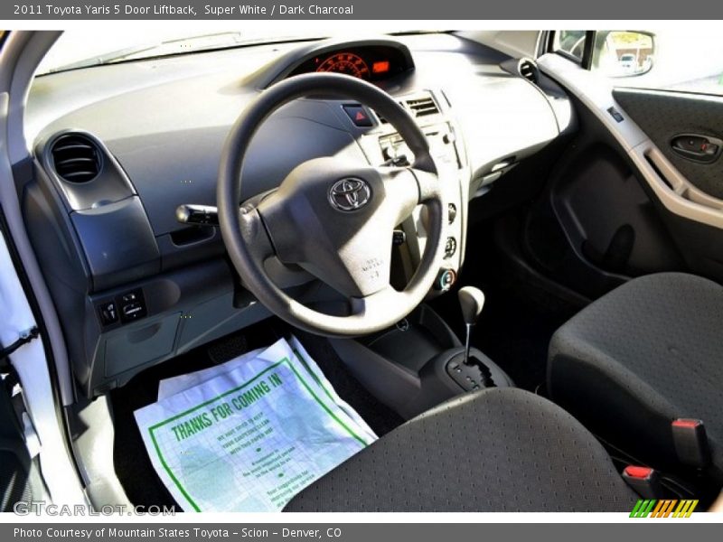 Super White / Dark Charcoal 2011 Toyota Yaris 5 Door Liftback