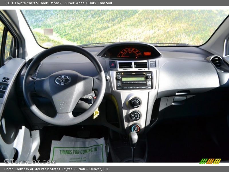 Super White / Dark Charcoal 2011 Toyota Yaris 5 Door Liftback