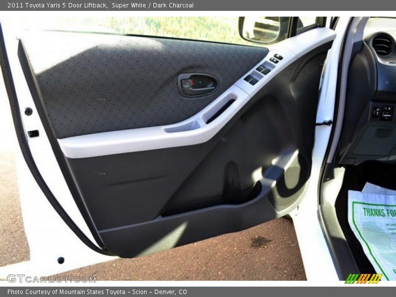 Super White / Dark Charcoal 2011 Toyota Yaris 5 Door Liftback
