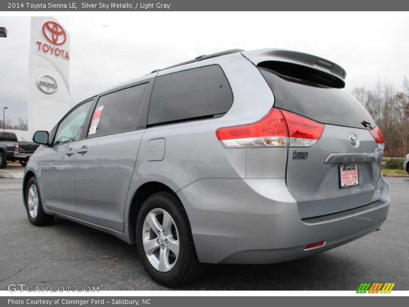 Silver Sky Metallic / Light Gray 2014 Toyota Sienna LE
