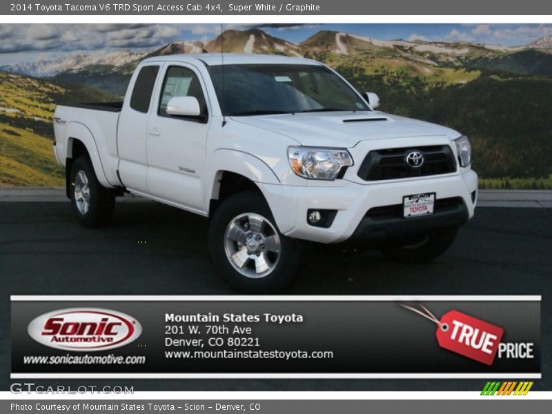 Super White / Graphite 2014 Toyota Tacoma V6 TRD Sport Access Cab 4x4