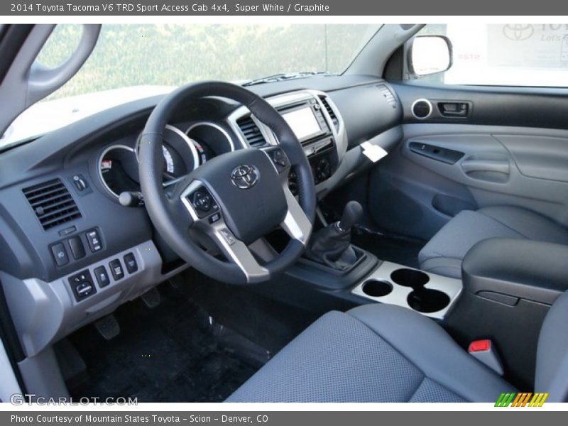 Super White / Graphite 2014 Toyota Tacoma V6 TRD Sport Access Cab 4x4