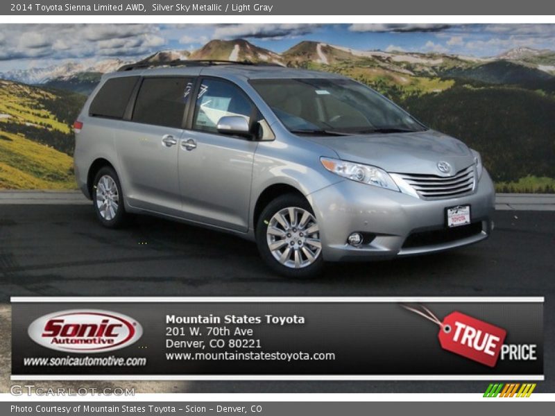 Silver Sky Metallic / Light Gray 2014 Toyota Sienna Limited AWD