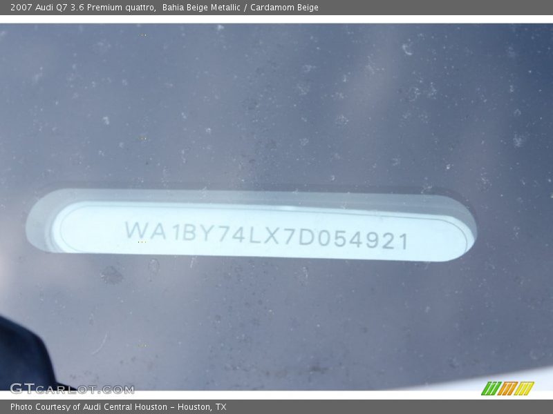 Bahia Beige Metallic / Cardamom Beige 2007 Audi Q7 3.6 Premium quattro