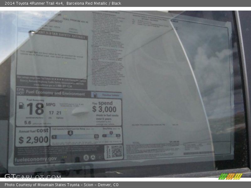 Barcelona Red Metallic / Black 2014 Toyota 4Runner Trail 4x4