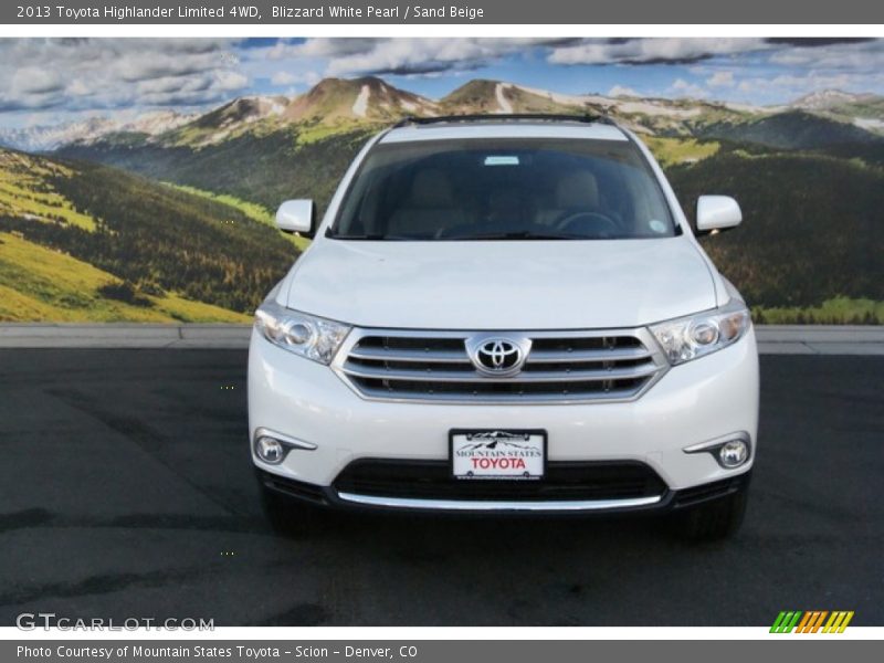 Blizzard White Pearl / Sand Beige 2013 Toyota Highlander Limited 4WD