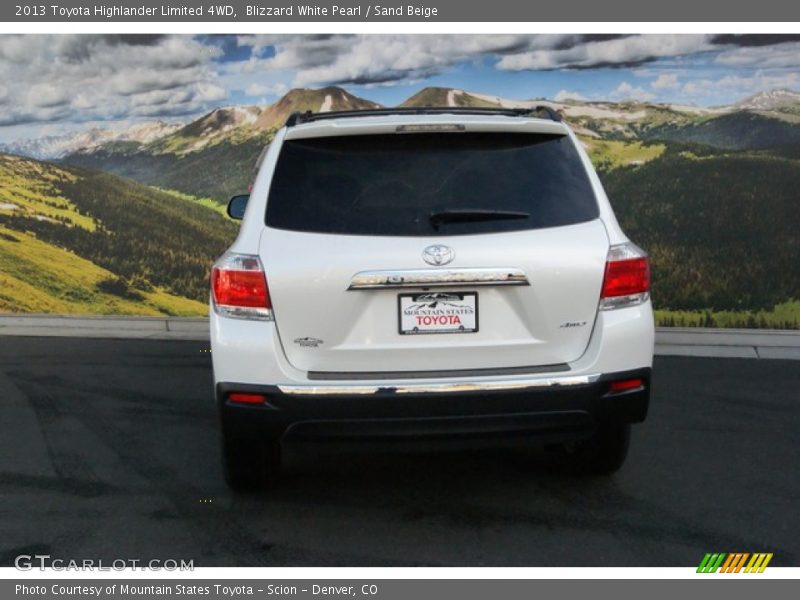 Blizzard White Pearl / Sand Beige 2013 Toyota Highlander Limited 4WD