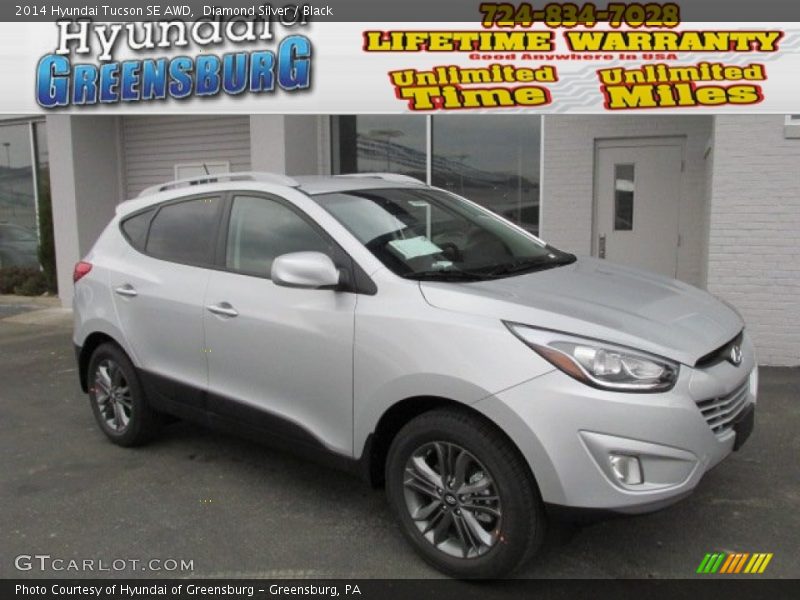 Diamond Silver / Black 2014 Hyundai Tucson SE AWD