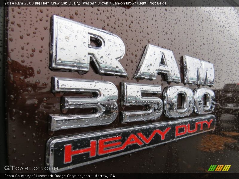Western Brown / Canyon Brown/Light Frost Beige 2014 Ram 3500 Big Horn Crew Cab Dually