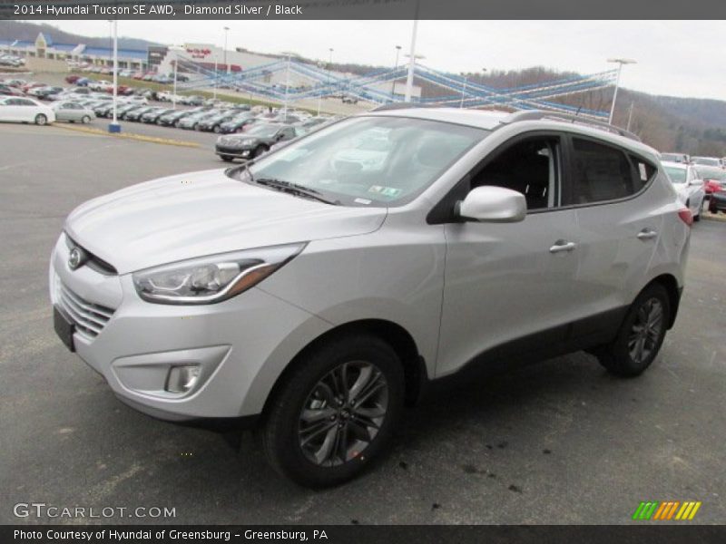 Diamond Silver / Black 2014 Hyundai Tucson SE AWD