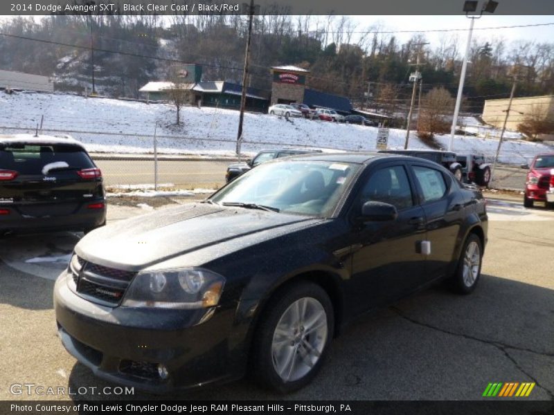 Black Clear Coat / Black/Red 2014 Dodge Avenger SXT