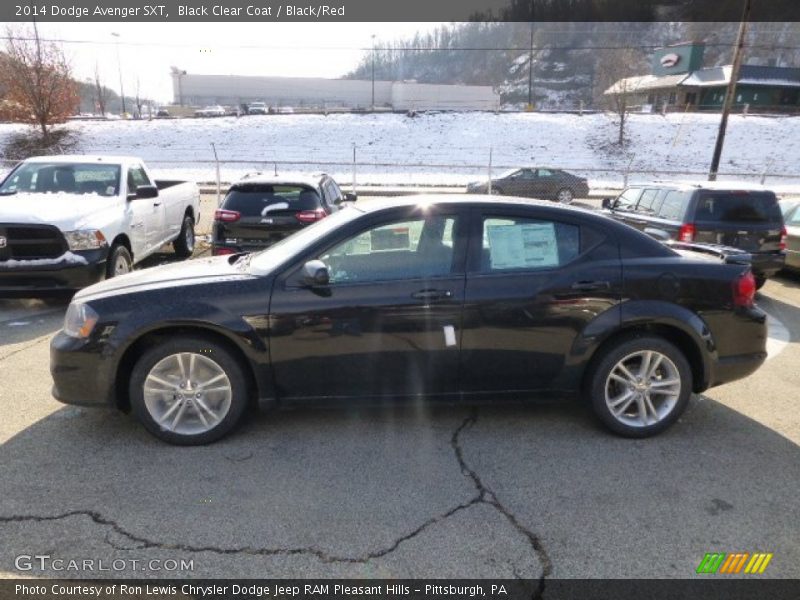 Black Clear Coat / Black/Red 2014 Dodge Avenger SXT