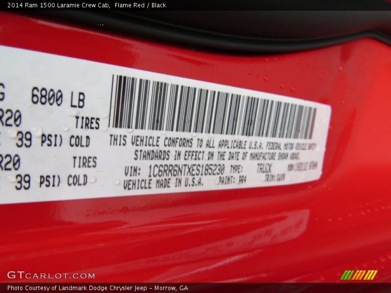 2014 1500 Laramie Crew Cab Flame Red Color Code PR4