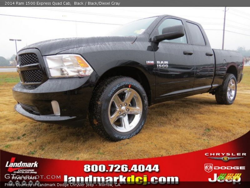 Black / Black/Diesel Gray 2014 Ram 1500 Express Quad Cab