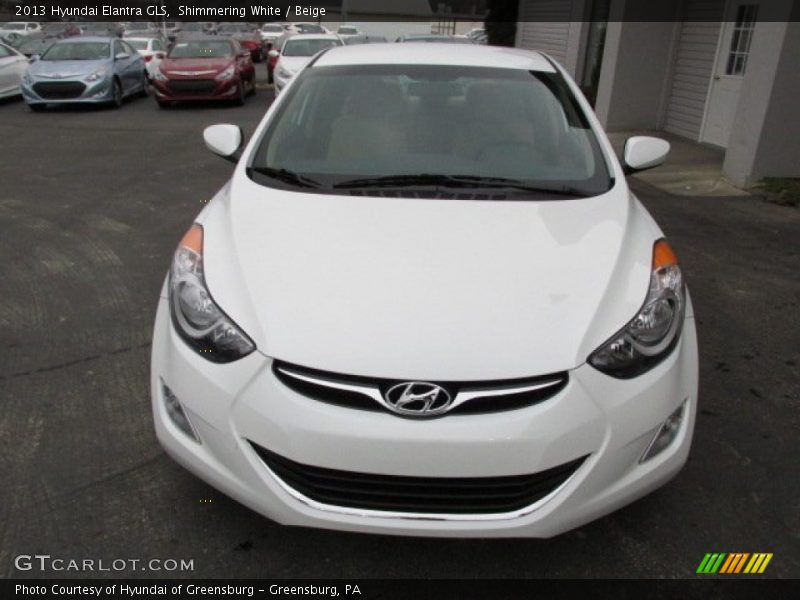 Shimmering White / Beige 2013 Hyundai Elantra GLS