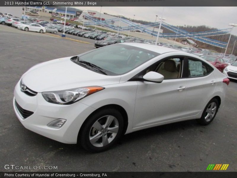 Shimmering White / Beige 2013 Hyundai Elantra GLS
