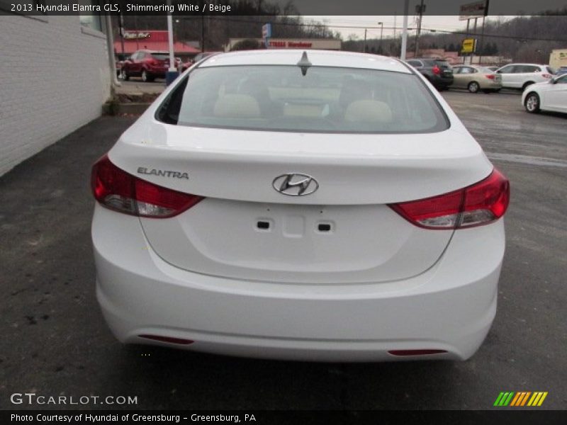 Shimmering White / Beige 2013 Hyundai Elantra GLS