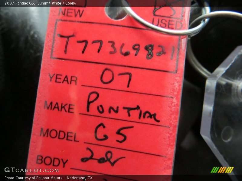 Summit White / Ebony 2007 Pontiac G5