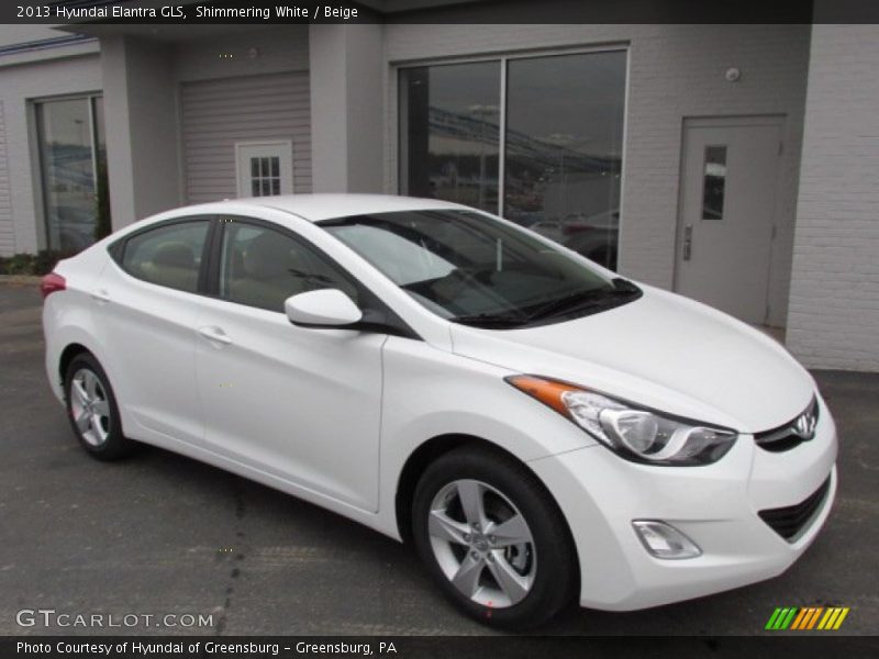 Shimmering White / Beige 2013 Hyundai Elantra GLS