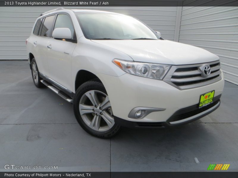 Blizzard White Pearl / Ash 2013 Toyota Highlander Limited