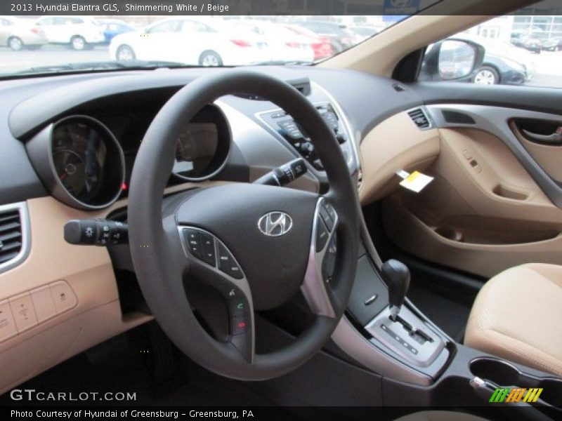 Shimmering White / Beige 2013 Hyundai Elantra GLS