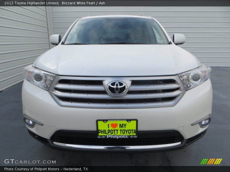 Blizzard White Pearl / Ash 2013 Toyota Highlander Limited