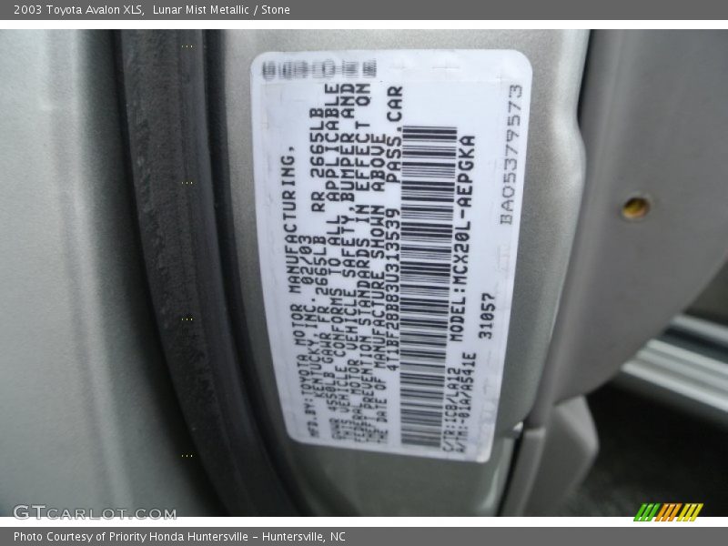 Lunar Mist Metallic / Stone 2003 Toyota Avalon XLS