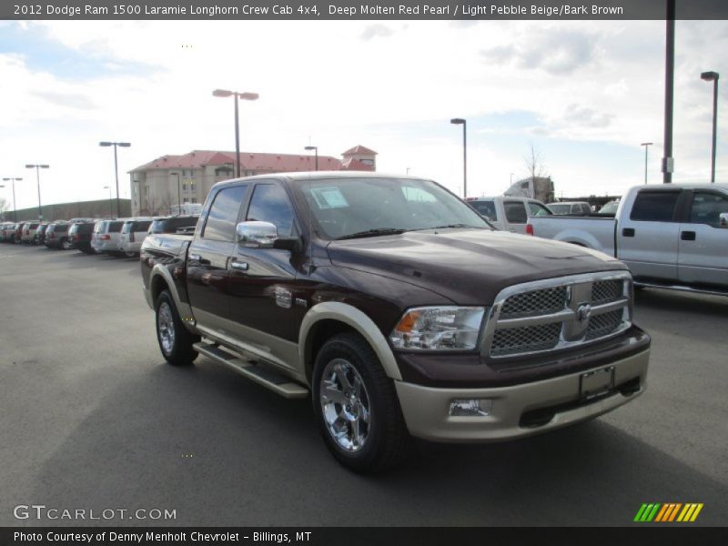 Deep Molten Red Pearl / Light Pebble Beige/Bark Brown 2012 Dodge Ram 1500 Laramie Longhorn Crew Cab 4x4