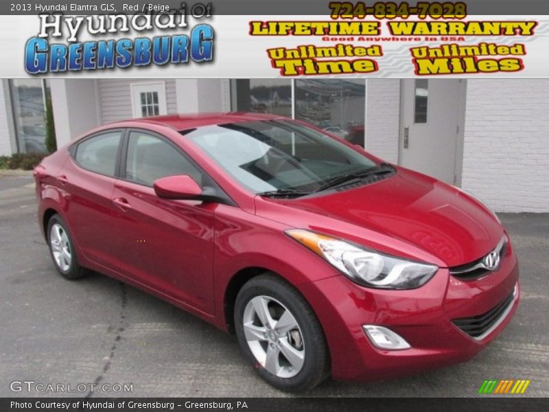 Red / Beige 2013 Hyundai Elantra GLS