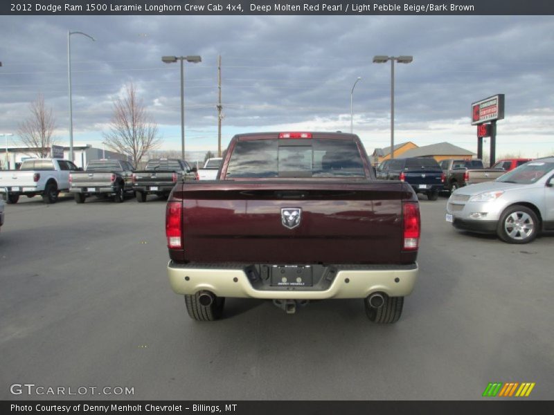 Deep Molten Red Pearl / Light Pebble Beige/Bark Brown 2012 Dodge Ram 1500 Laramie Longhorn Crew Cab 4x4