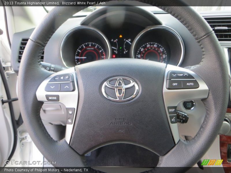 Blizzard White Pearl / Ash 2013 Toyota Highlander Limited