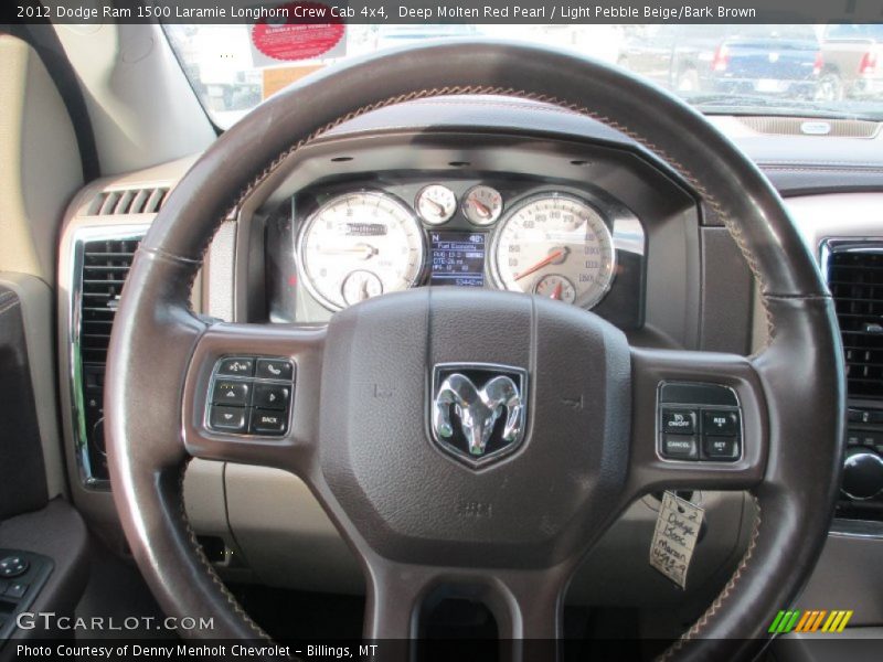 Deep Molten Red Pearl / Light Pebble Beige/Bark Brown 2012 Dodge Ram 1500 Laramie Longhorn Crew Cab 4x4