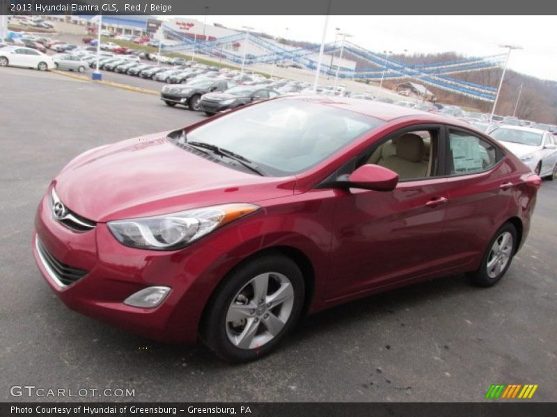Red / Beige 2013 Hyundai Elantra GLS