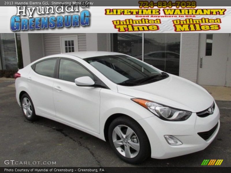 Shimmering White / Gray 2013 Hyundai Elantra GLS