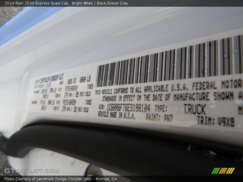 Bright White / Black/Diesel Gray 2014 Ram 1500 Express Quad Cab