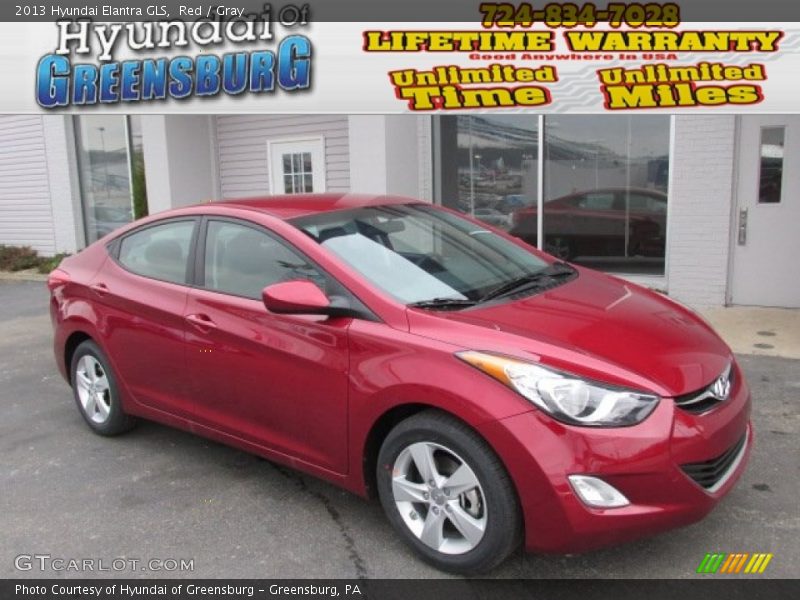 Red / Gray 2013 Hyundai Elantra GLS