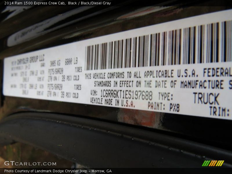 Black / Black/Diesel Gray 2014 Ram 1500 Express Crew Cab
