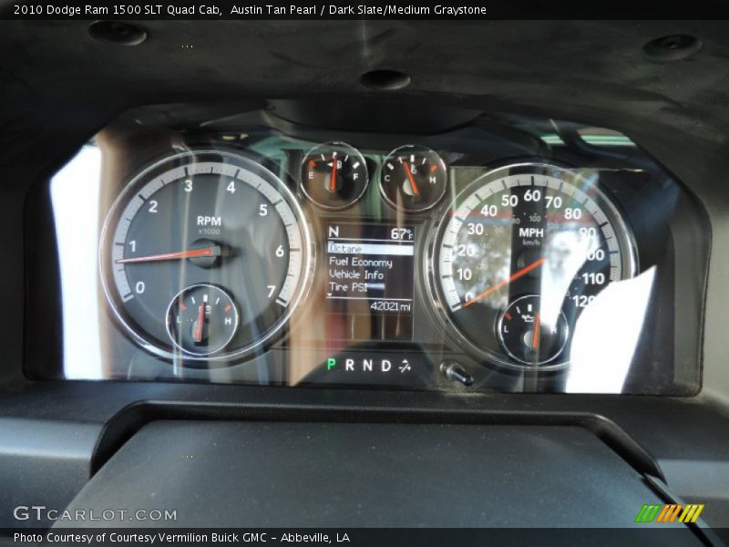 Austin Tan Pearl / Dark Slate/Medium Graystone 2010 Dodge Ram 1500 SLT Quad Cab
