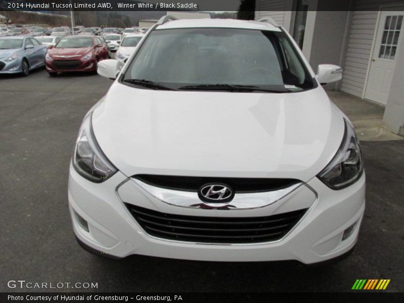 Winter White / Black Saddle 2014 Hyundai Tucson Limited AWD