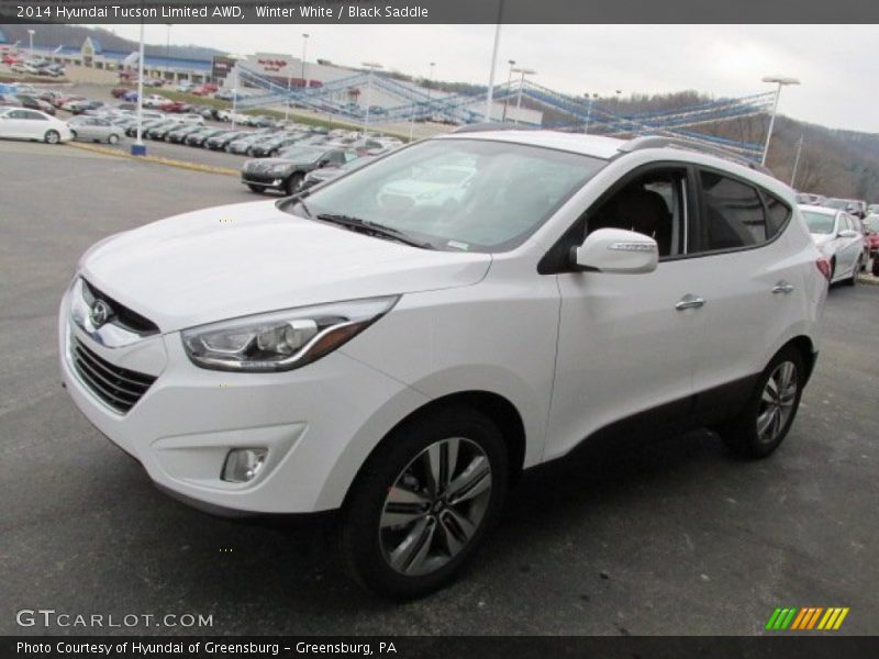 Winter White / Black Saddle 2014 Hyundai Tucson Limited AWD