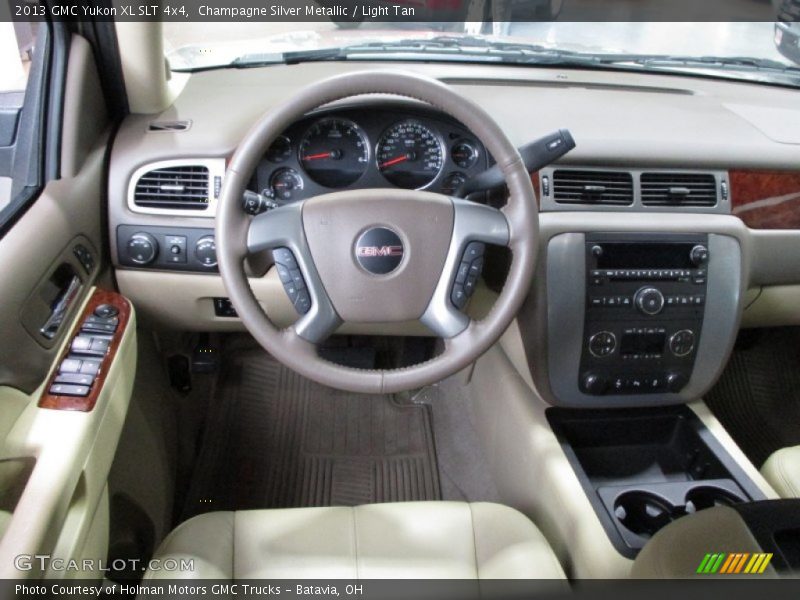 Champagne Silver Metallic / Light Tan 2013 GMC Yukon XL SLT 4x4