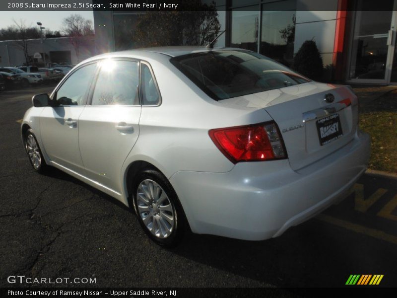 Satin White Pearl / Ivory 2008 Subaru Impreza 2.5i Sedan
