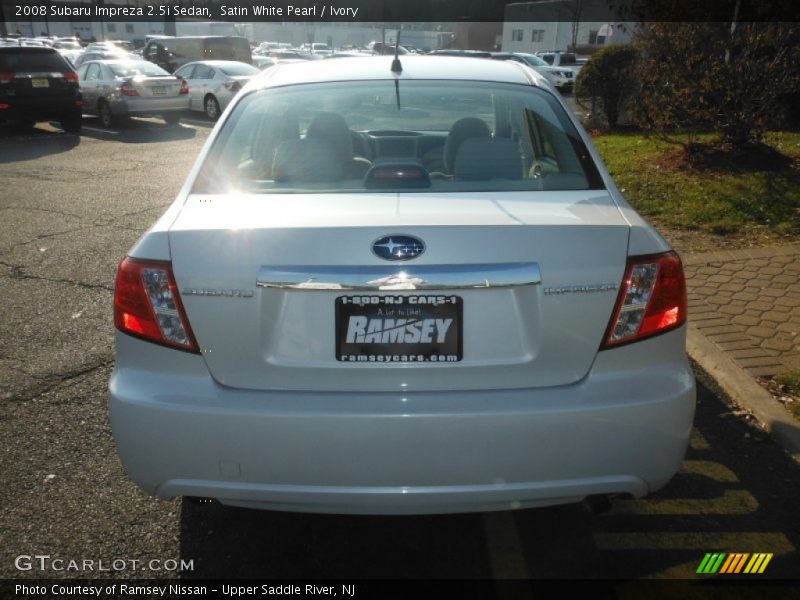 Satin White Pearl / Ivory 2008 Subaru Impreza 2.5i Sedan