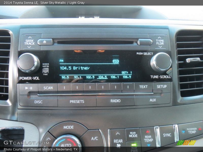 Silver Sky Metallic / Light Gray 2014 Toyota Sienna LE