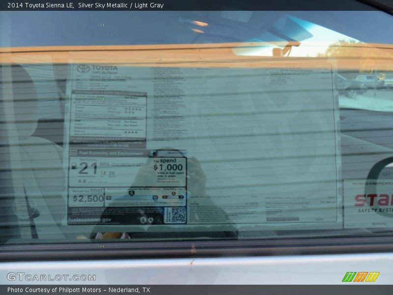 Silver Sky Metallic / Light Gray 2014 Toyota Sienna LE