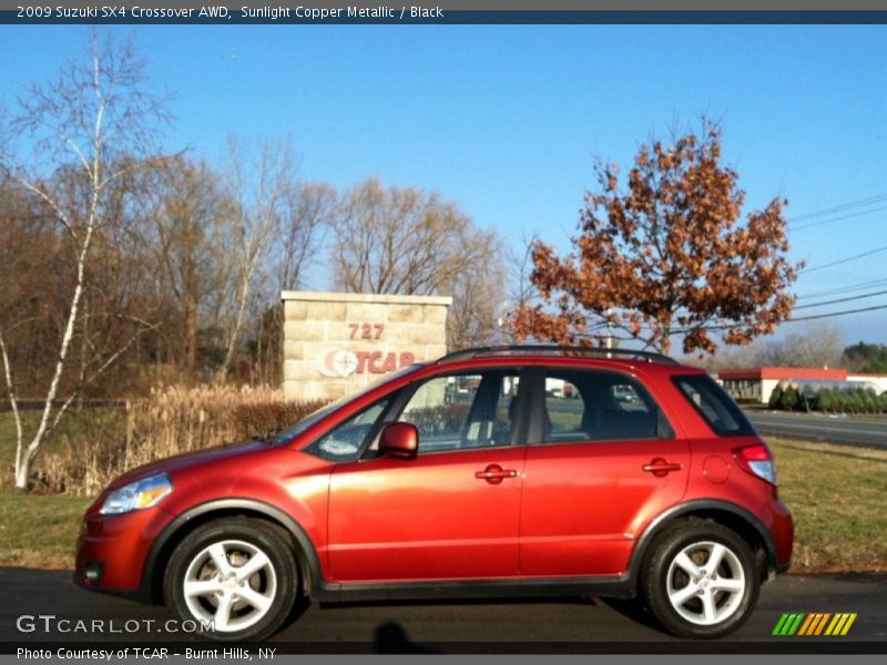 Sunlight Copper Metallic / Black 2009 Suzuki SX4 Crossover AWD
