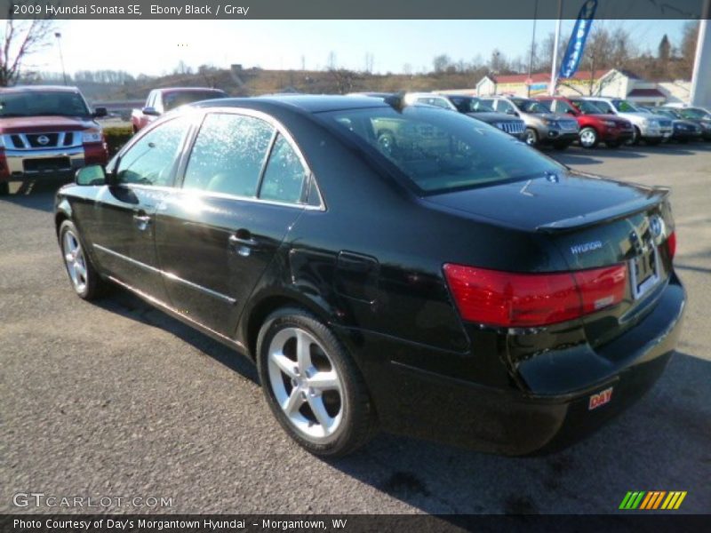 Ebony Black / Gray 2009 Hyundai Sonata SE